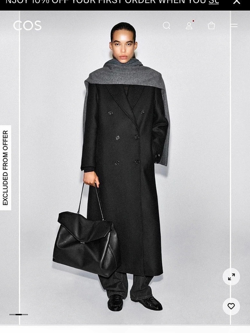 ISO COS Trullo Oversized Flap Bag Shoulder Bag in Black